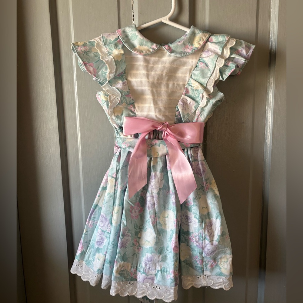 Vintage Polly Flinders Easter Dress T3 Floral Heirloom Dress Spring Pastel Party
